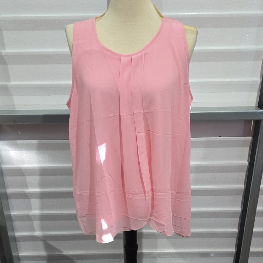 Soft Pink Relaxed Sleeveless Tank Top